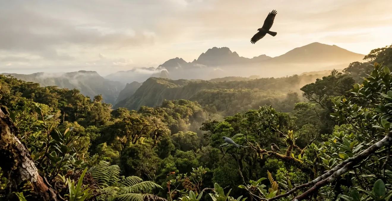 Faune endémique de La Réunion dans son habitat naturel préservé