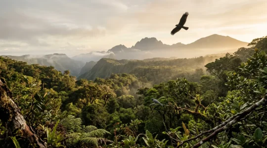 Faune endémique de La Réunion dans son habitat naturel préservé