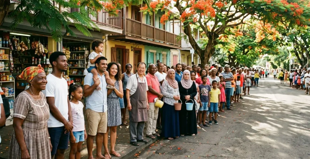 Foule diverse de spectateurs de toutes origines assistant ensemble au Cavadee